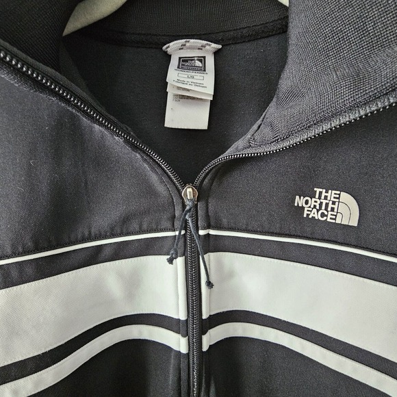 The North Face Women's Size L Full Zip Track Jacket Black White Performance - Picture 3 of 13